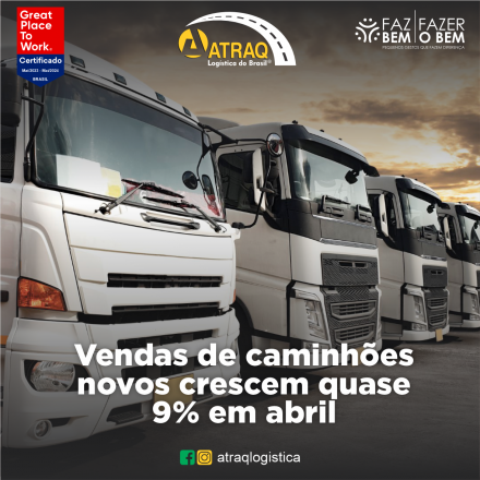 ATRAQ Logstica Em abril, houve um aumento significativo nas vendas de caminhões novos, indicando uma boa recuperação no setor. Segundo a Federação Nacional da Distribuição de Veículos...