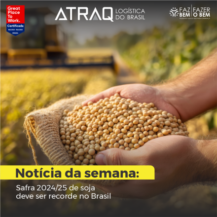 ATRAQ Logstica A safra brasileira de soja 2024/25 começou com preocupações devido ao baixo volume de chuvas, mas a regularização do clima aponta para um possível recorde de produção....