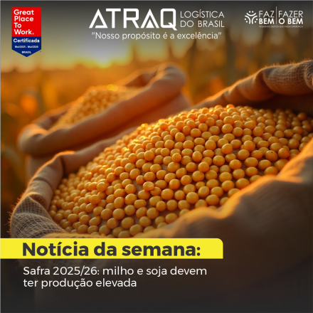 ATRAQ Logstica A produção de soja no Brasil para a safra 2025/26 foi estimada em 178,2 milhões de toneladas, alta de 5,6% em relação ao ciclo anterior. O crescimento é impulsionado pela...