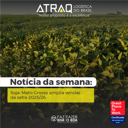 ATRAQ Log�stica A comercializa&ccedil;&atilde;o da soja da safra 2025/26 em Mato Grosso alcan&ccedil;ou 81,04% da produ&ccedil;&atilde;o estimada em maio, segundo dados do Instituto Mato-Grossense de Economia Agropecu&aacute;ria (Imea). O...